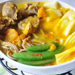 绿咖哩南瓜牛肉煲的做法[图]