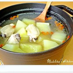 蒜香青木瓜鸡汤的做法[图]