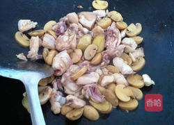 姜葱蘑菇炒鸡的做法图解3