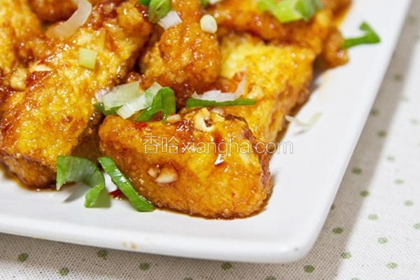 蒜味甜辣黄金豆腐