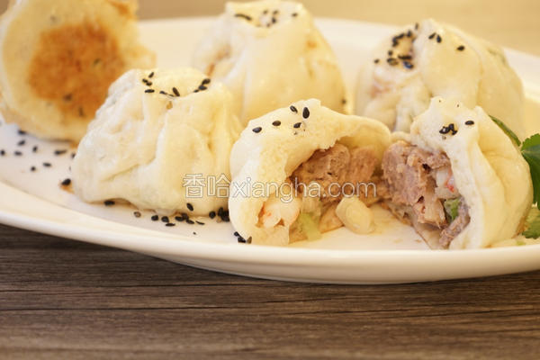 鲜虾生煎包