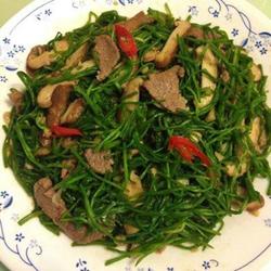 鲜菇炒水莲的做法[图]