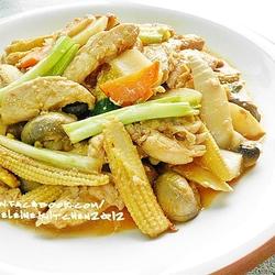 双笋蘑菇炒鸡柳的做法[图]