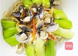 蛤蛎丝瓜乌龙面的做法图解10