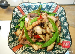 香煎咸猪肉炒甜豆的做法图解7