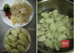 金针菇炒莱豆的做法图解1