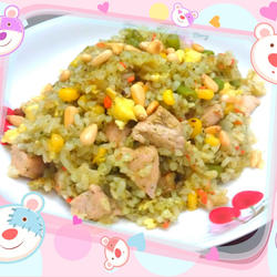 松子青酱鸡肉炒饭的做法[图]