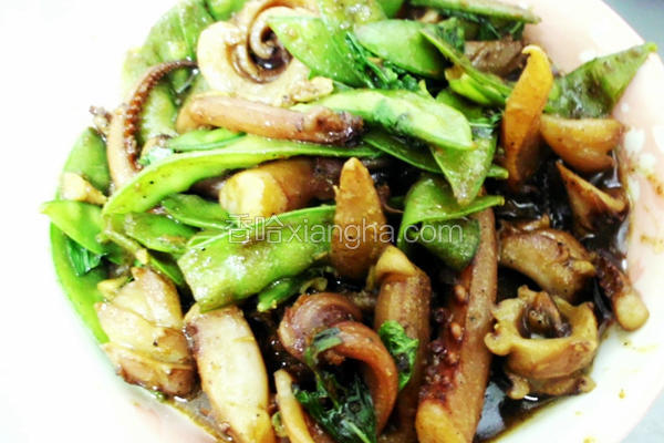 沙茶炒豌豆鱿鱼