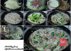 焗烤青花海鲜菇的做法图解4