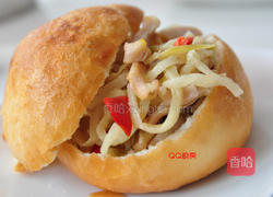 创意榨菜猪肚丝堡的做法图解8