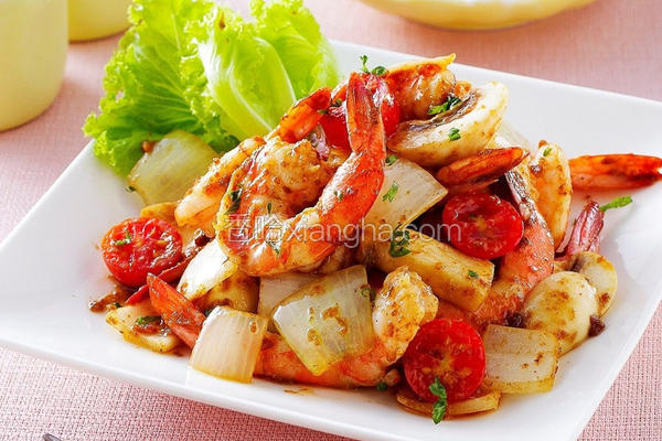 蘑菇肉燥鲜虾