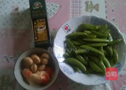 干贝蟹肉炒甜豆的做法图解1