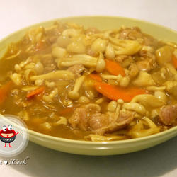 咖哩肉片烩鲜菇的做法[图]