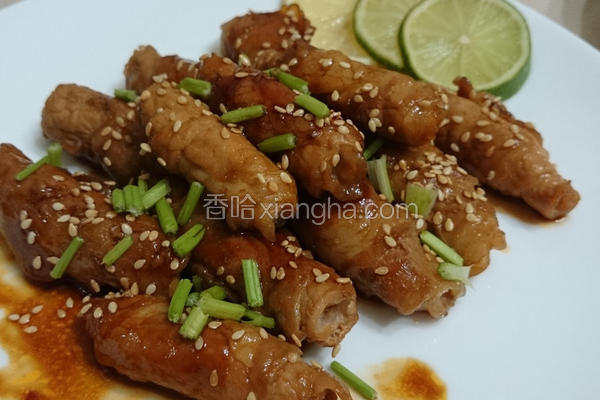 酱烧葱肉卷