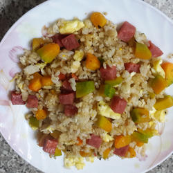 南瓜火腿炒饭的做法[图]