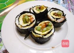 海苔芦笋虾蛋卷的做法图解8