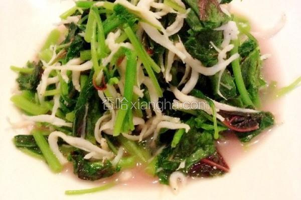 红苋菜炒吻仔鱼
