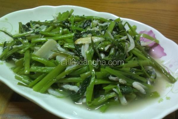 空心菜炒吻仔鱼