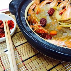 麻油虾宽粉煲的做法[图]