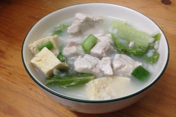 白菜鸡肉粥