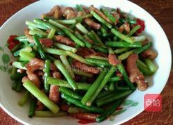 肉丝炒蒜台的做法图解3