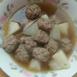 大白萝卜氽丸子。的做法[图]