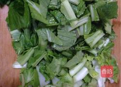 青菜肉末炒年糕的做法图解2