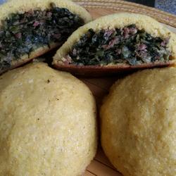 玉米面菜团子。的做法[图]