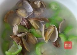 花蛤丝瓜油条汤圆的做法图解3