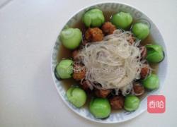 油菜肉丸粉丝汤的做法图解5
