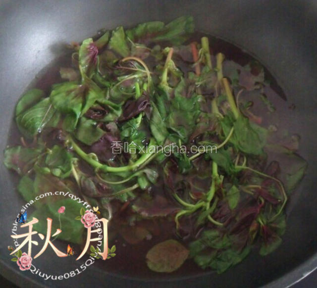 苋菜洗净放热水锅煮沸