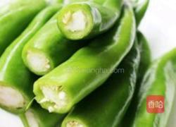 肉酿虎皮青椒的做法图解2