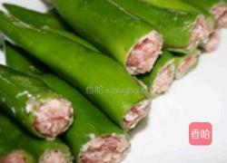 肉酿虎皮青椒的做法图解3