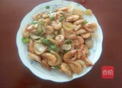 家常青椒洋葱北极虾的做法图解7