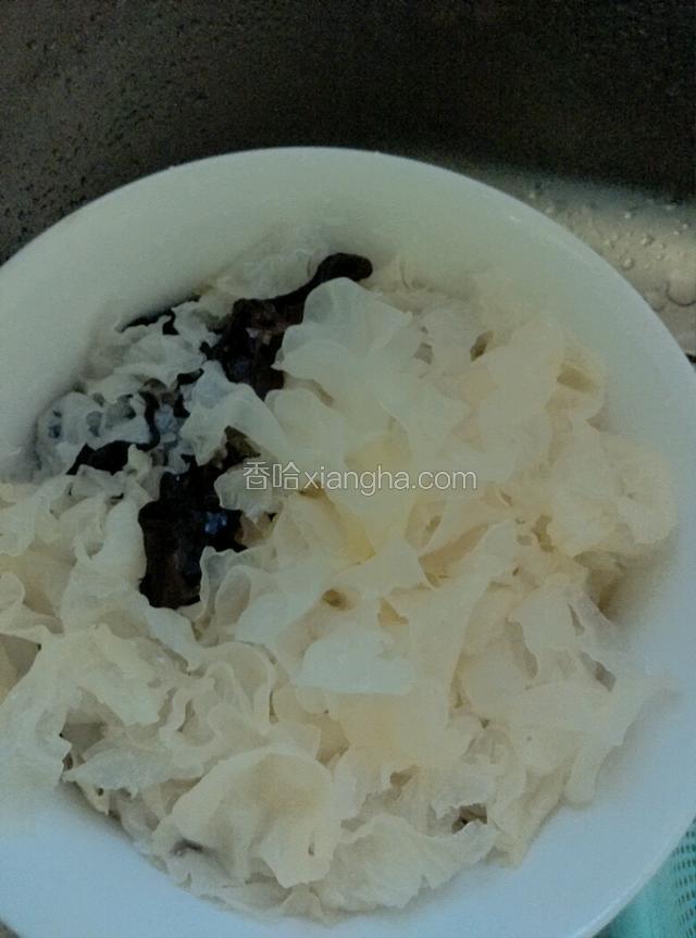 泡发银耳，木耳