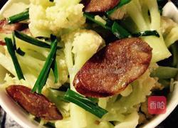 香肠炒花菜的做法图解7