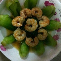 小油菜炒虾仁的做法[图]