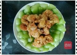 扒油菜炸虾肉的做法图解5