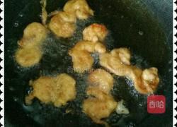 扒油菜炸虾肉的做法图解4