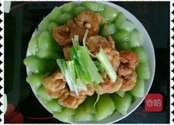 扒油菜炸虾肉的做法图解6