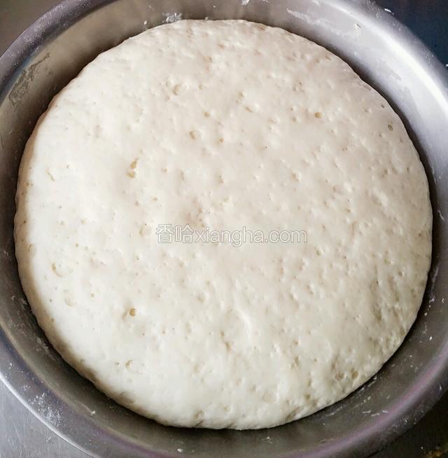 速发粉加温水化开，倒入面粉用筷子搅动，边搅边加水至无干粉，用手揉成面团，和平时蒸包子面软硬程度一样就可以了，放室温发酵至原来2.5倍大小