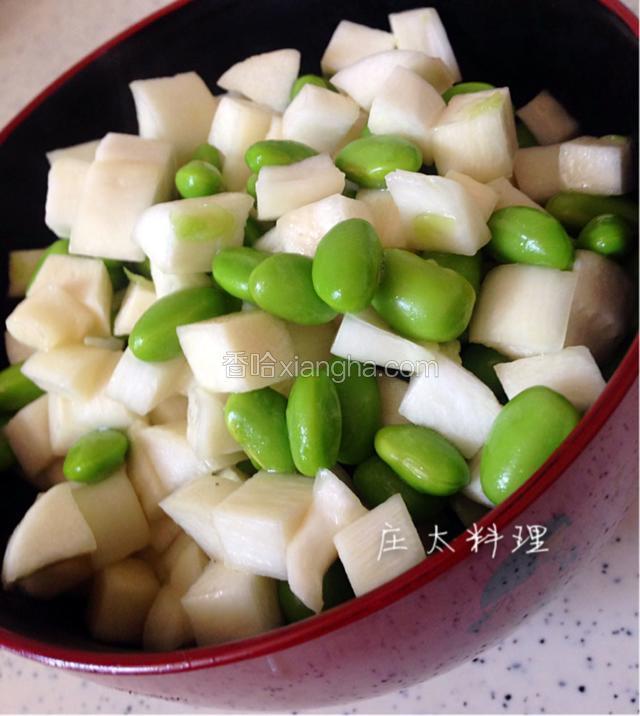茭白毛豆成品图！