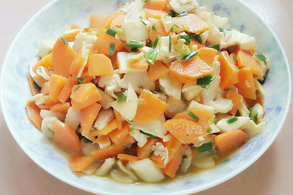 杏鲍菇胡萝卜炒肉