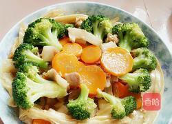 西兰花胡萝卜腐竹炒肉的做法图解12