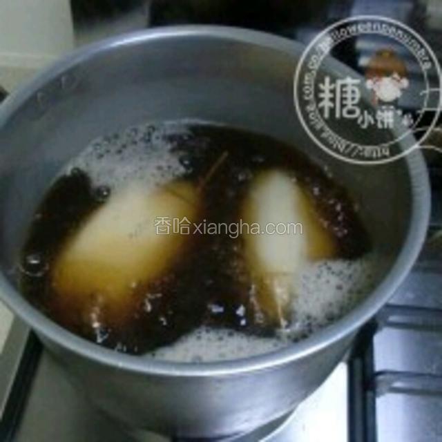 煮开后转小火煮1个小时。放置过夜