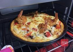 金虾牛肉芝士披萨。 的做法图解7