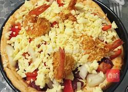 金虾牛肉芝士披萨。 的做法图解5