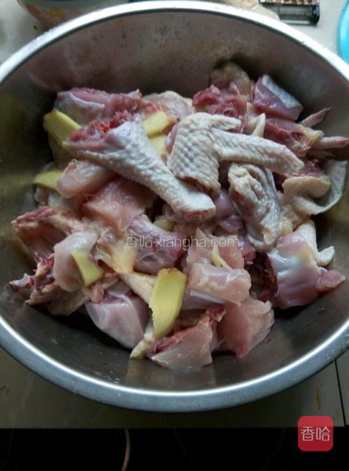 鸡斩断，斩小块
