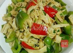 双椒煮腐竹的做法图解8