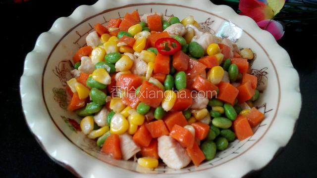 鸡柳炒三丁